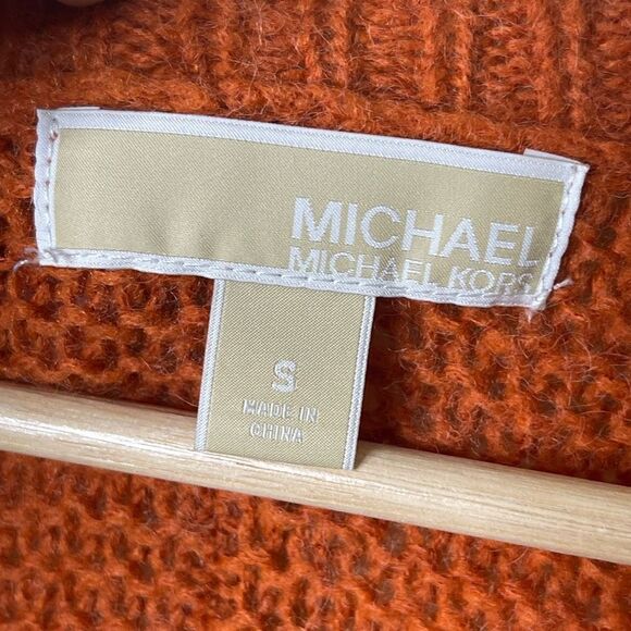 Michael Kors Sweater Women's Small Orange V-neck Wool Bland Casual - Picture 7 of 11